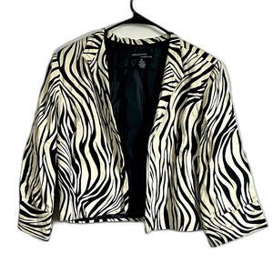 Lifestyle Attitude by Larry Levine Open Front Zebra Print Blazer XL